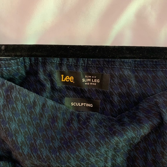 Lee Slim Leg Slim Fit Mid Rise Blue/Green Pants - Picture 3 of 5